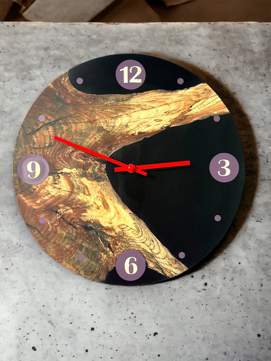 Maple Root & Deep Black 14" Wall Clock