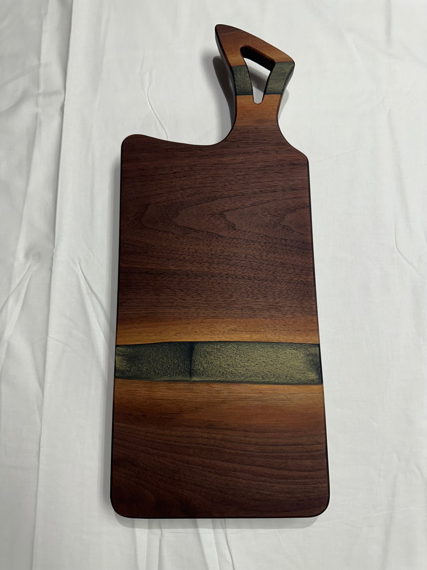 ‘Dragon’s Eye’ reversible Black Walnut serving/cutting board