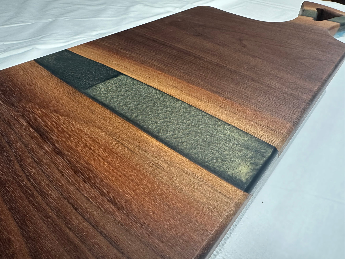 ‘Dragon’s Eye’ reversible Black Walnut serving/cutting board