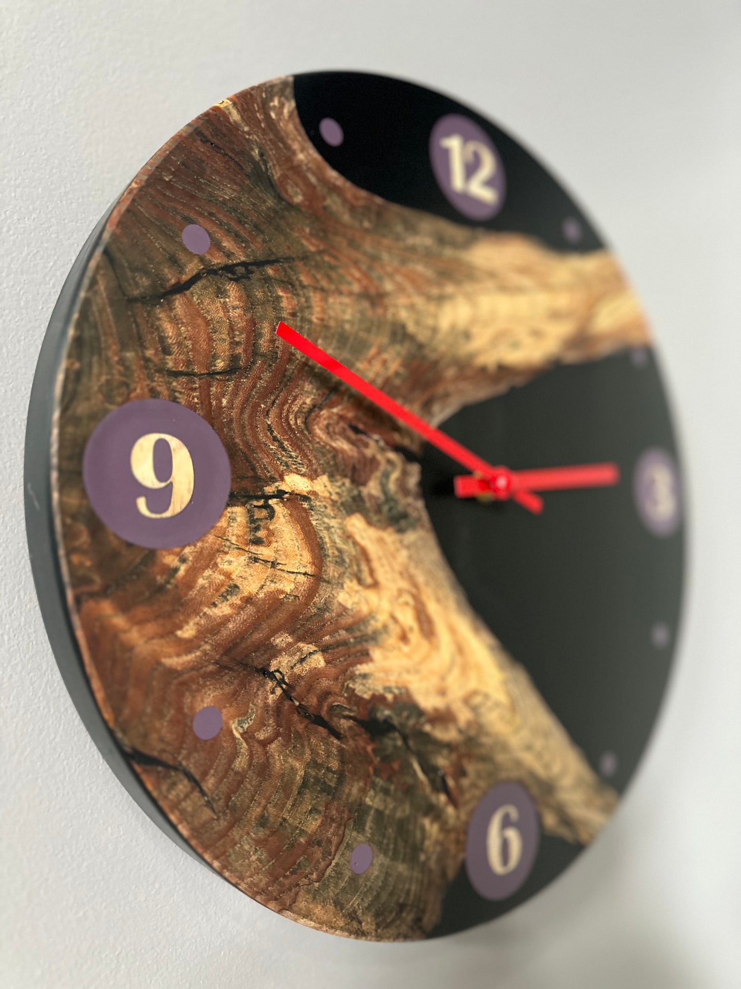 Maple Root & Deep Black 14" Wall Clock