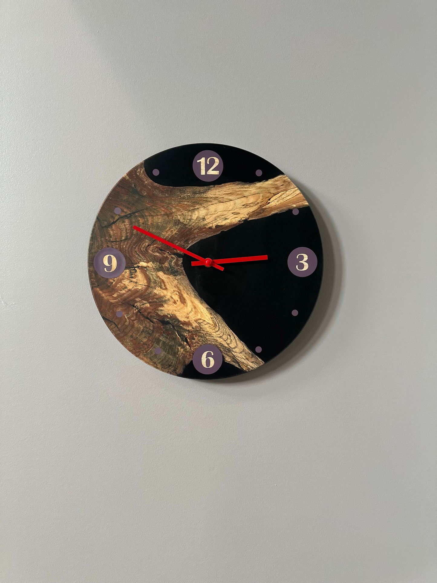 Maple Root & Deep Black 14" Wall Clock