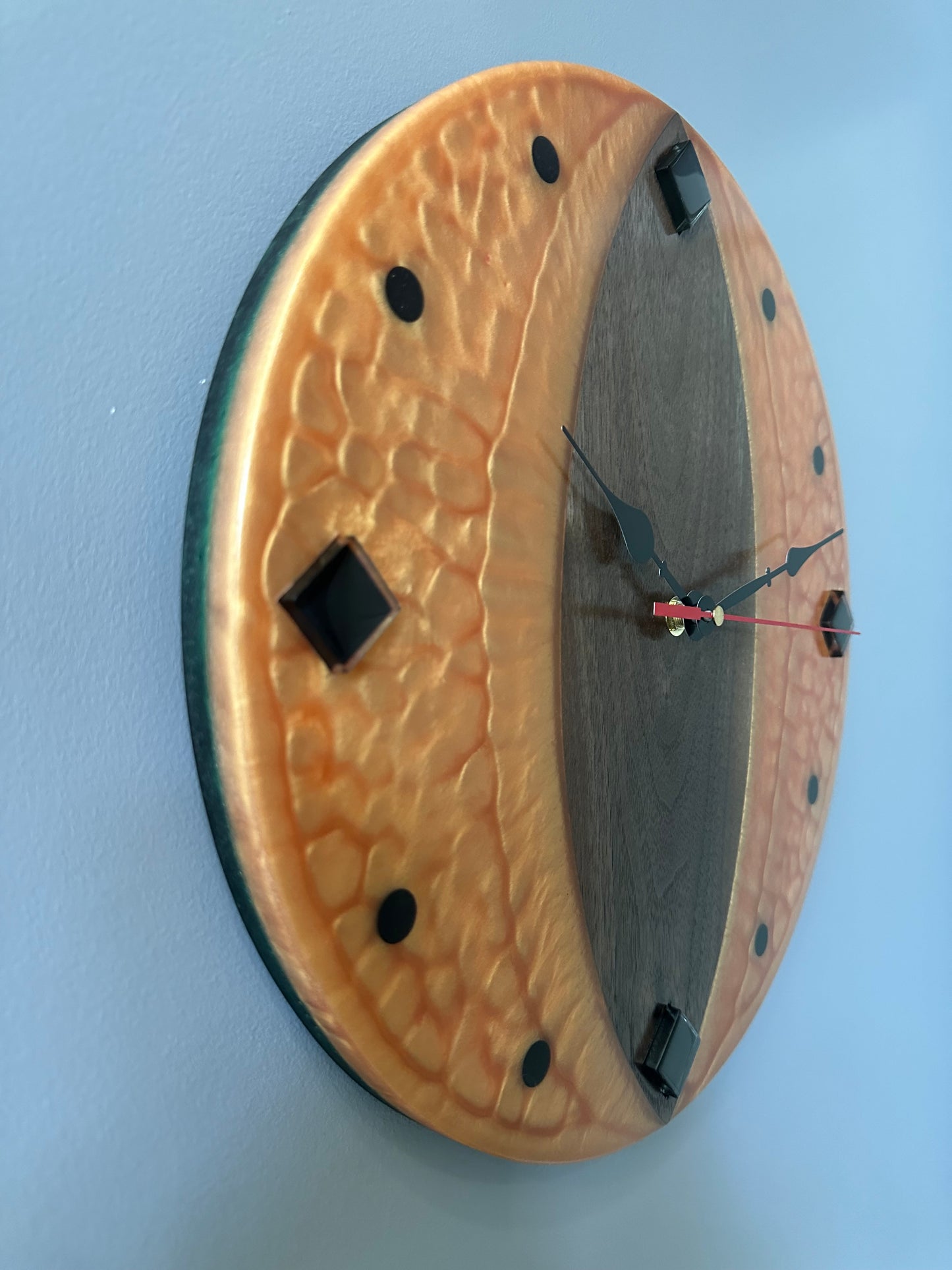 Black Walnut, Dragon's Eye #2- 14" Wall Clock