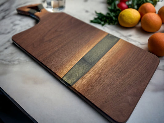 ‘Dragon’s Eye’ reversible Black Walnut serving/cutting board