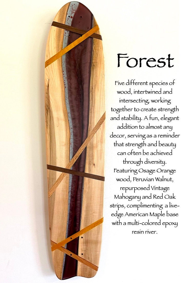 Skateboard Wall Art 'FOREST' Maple & Epoxy Resin