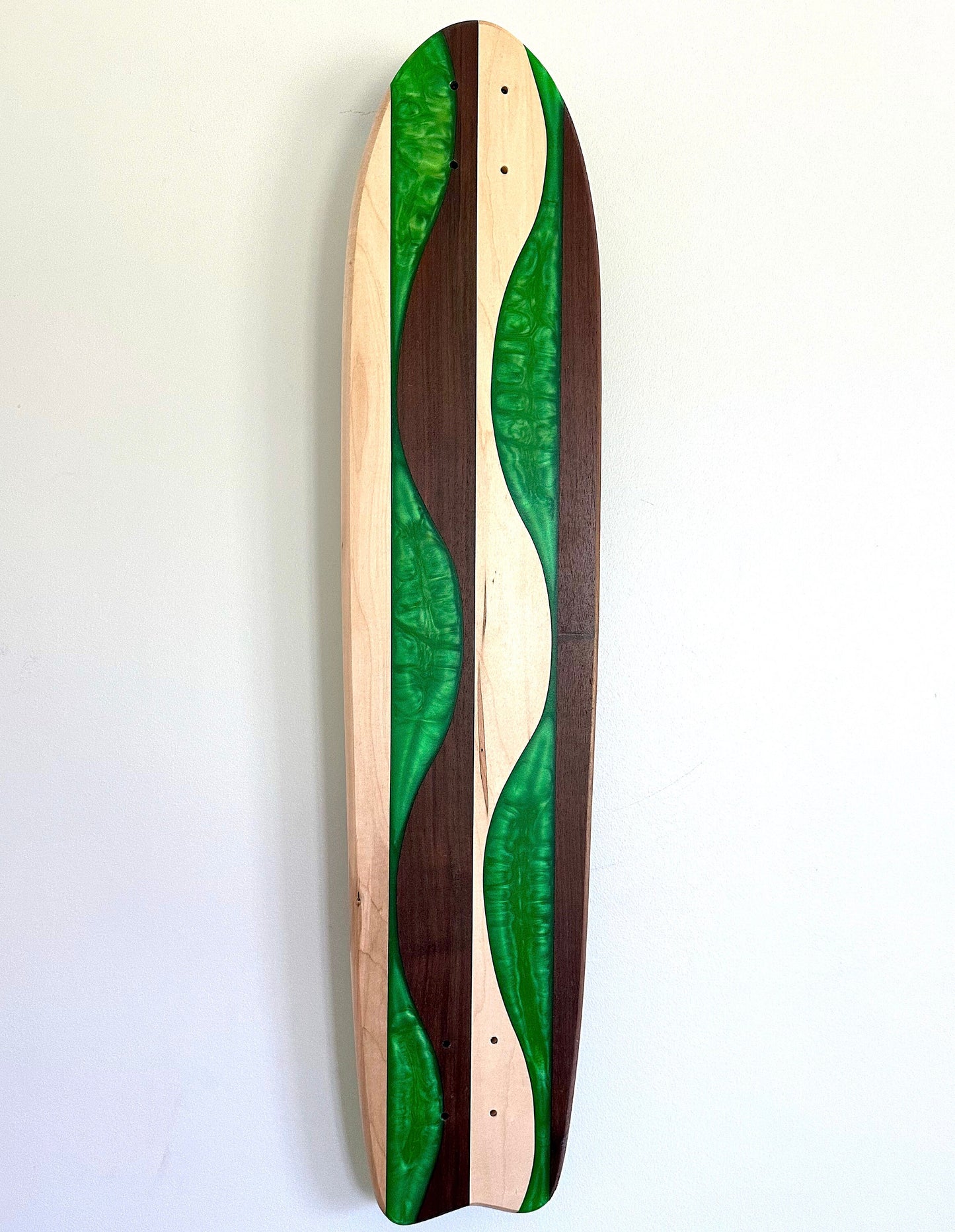 Skateboard Wall Art 'VITALITY' Walnut, Maple & Epoxy Resin