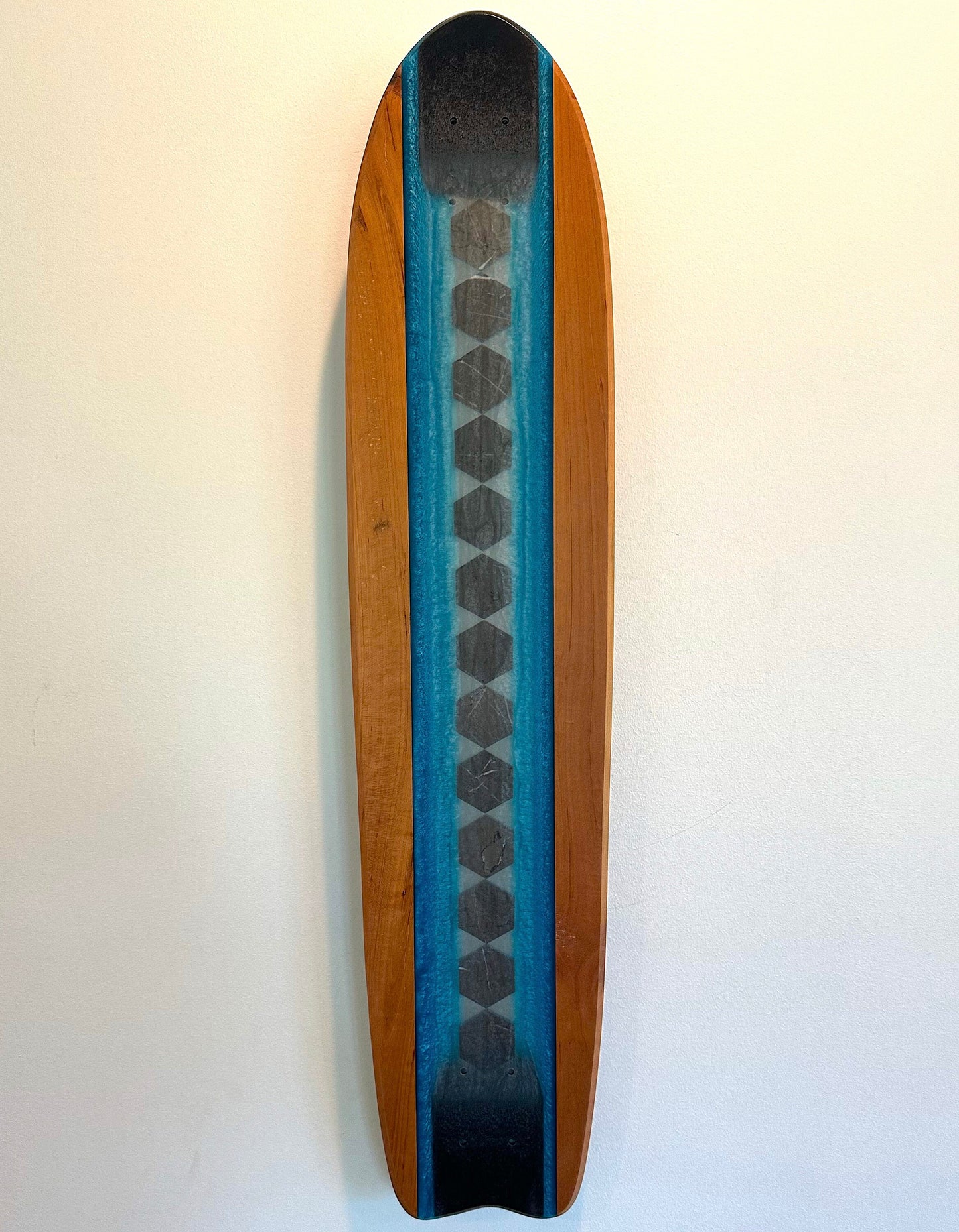 Skateboard Wall Art 'SYMMETRY' Cherry Wood & Epoxy Resin