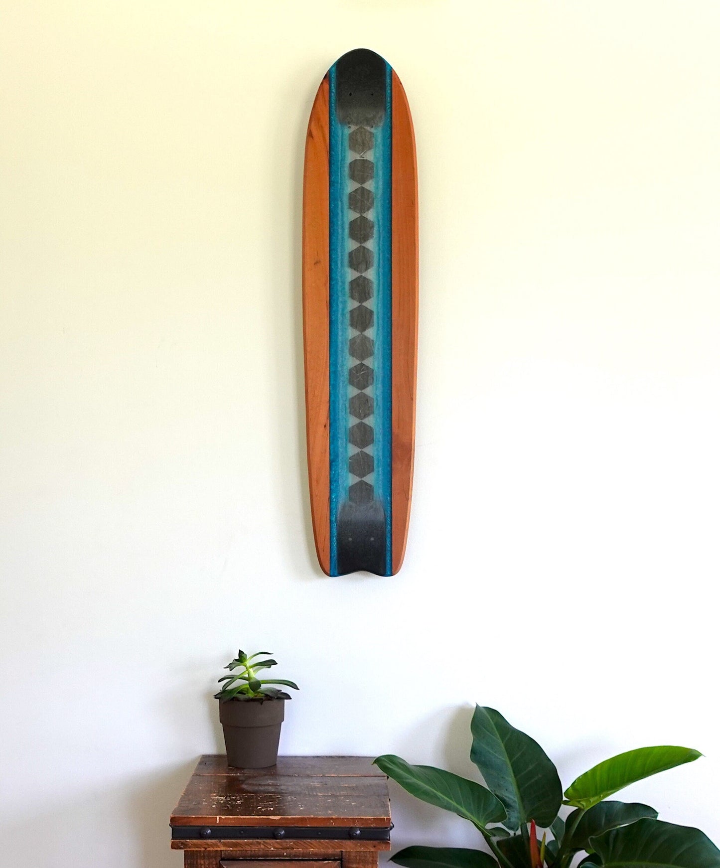 Skateboard Wall Art 'SYMMETRY' Cherry Wood & Epoxy Resin